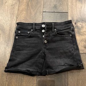 American Eagle black midi denim short